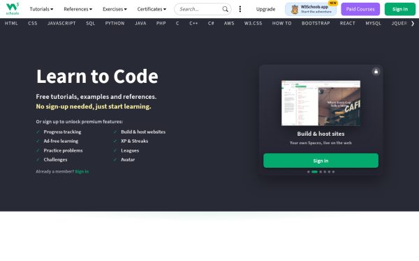 W3Schools 站点预览