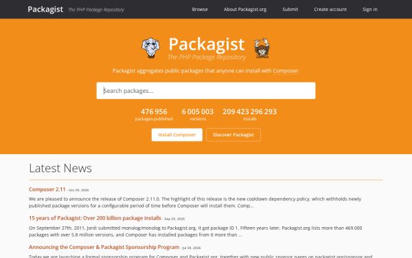 Packagist 站点预览